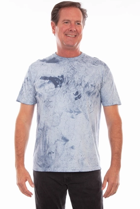 Scully Mens Ocean Mist Blue 100% Cotton S/S T-Shirt Stylish Casual