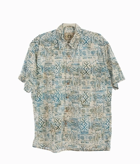 Scully Mens Special Batik Off White 100% Cotton S/S Shirt Timeless elegance Advanced Moisture Management
