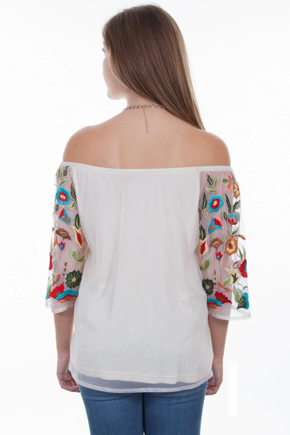 Scully Womens Ivory 100% Viscose Floral Garden S/S Blouse Sophisticated Style