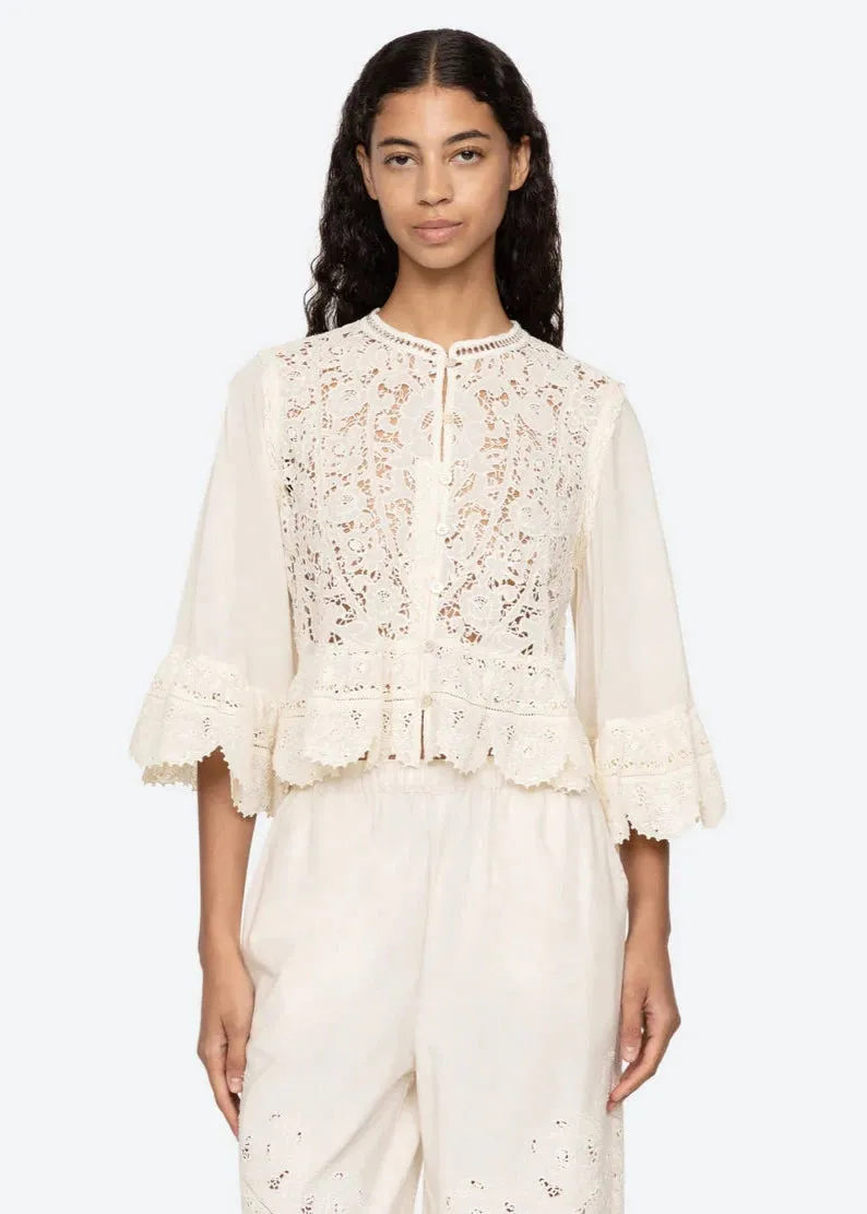 Sea NY Shanna Top WrinkleFree Weave