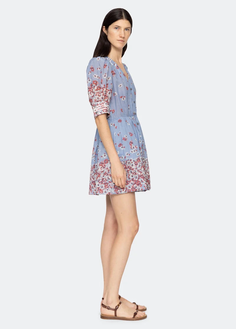 Smart Silhouette Ready Anytime SEA NY Whitney Print Puff Sleeve Dress