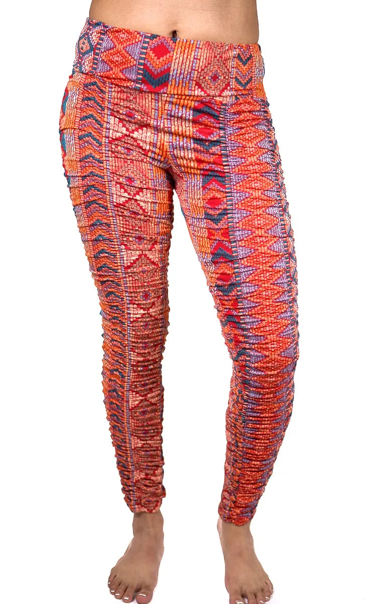 Ruched Print Legging Bold Waistband