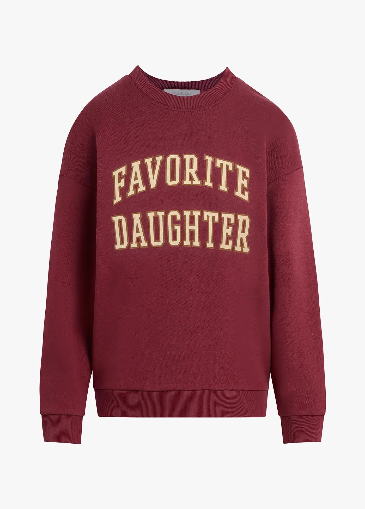 Favorite Daughter Collegiate Sweatshirt Flatlock Stitching Technique