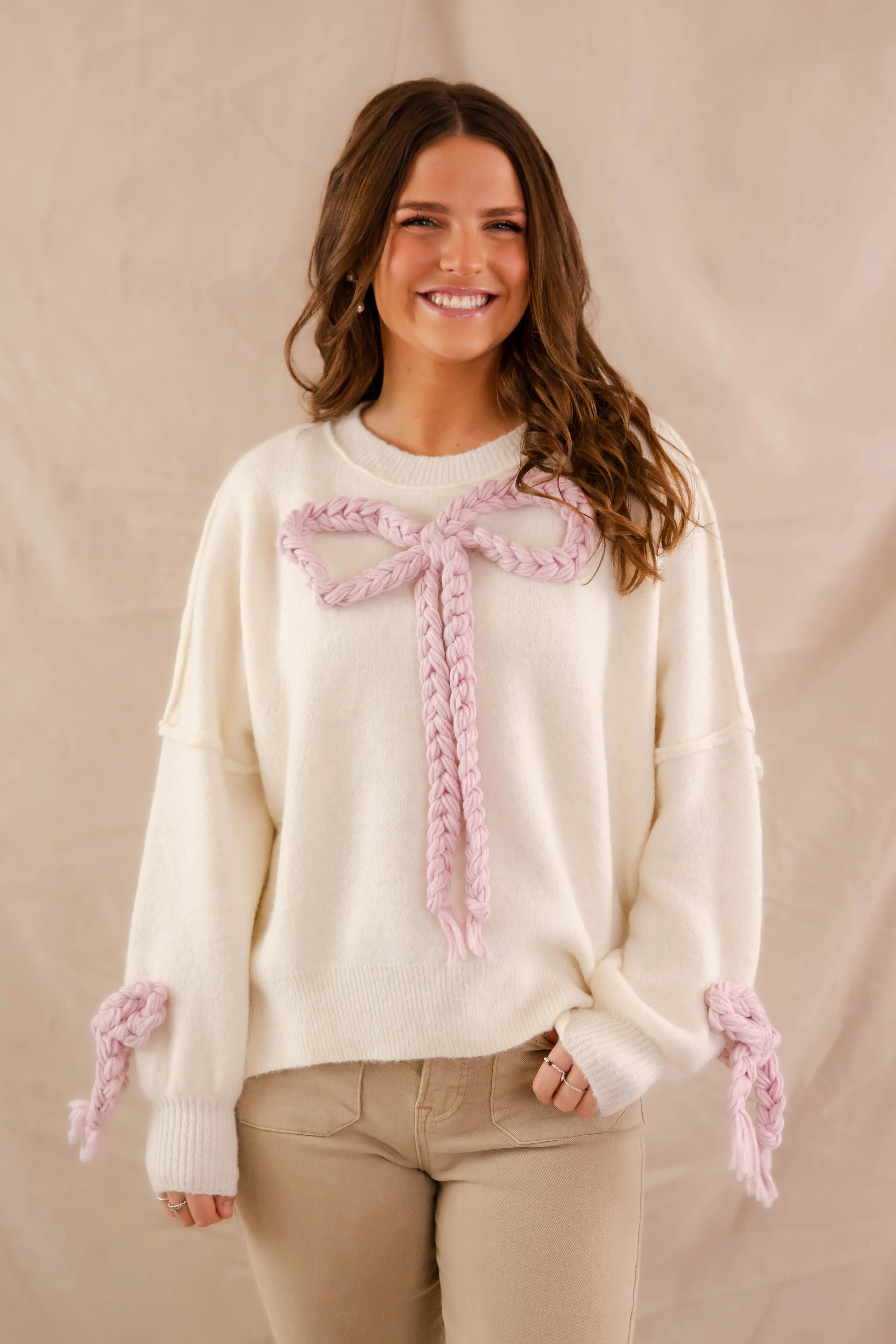 Warm Touch Neutral Style Searching For A Cowboy Sweater-Ivory