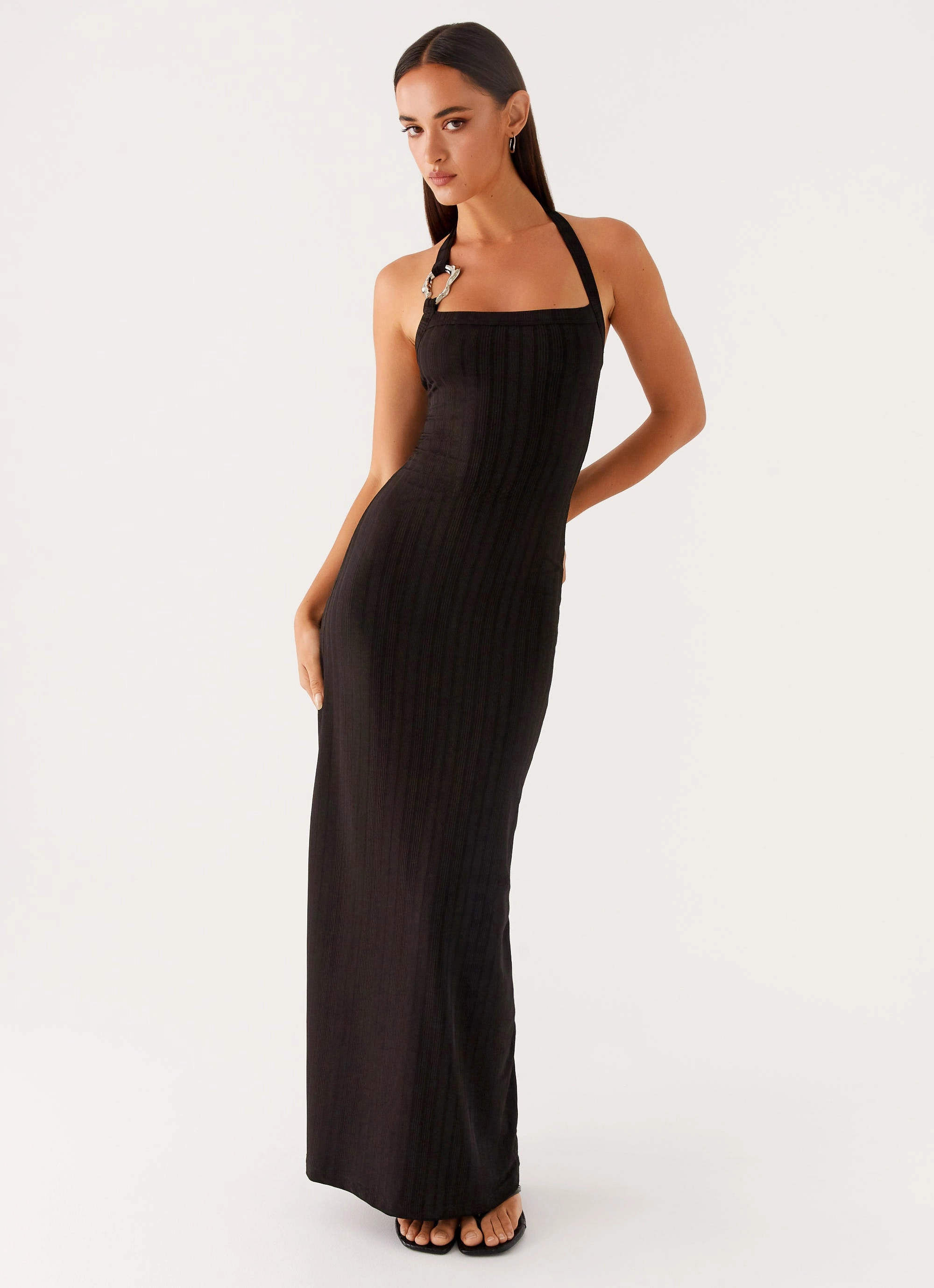 Winter Layering Selene Maxi Dress - Black