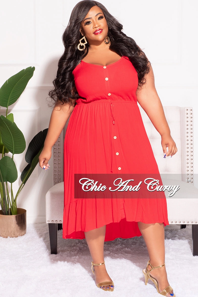 Final Sale Plus Size Spaghetti Strap Dress in Red Cozy Feel