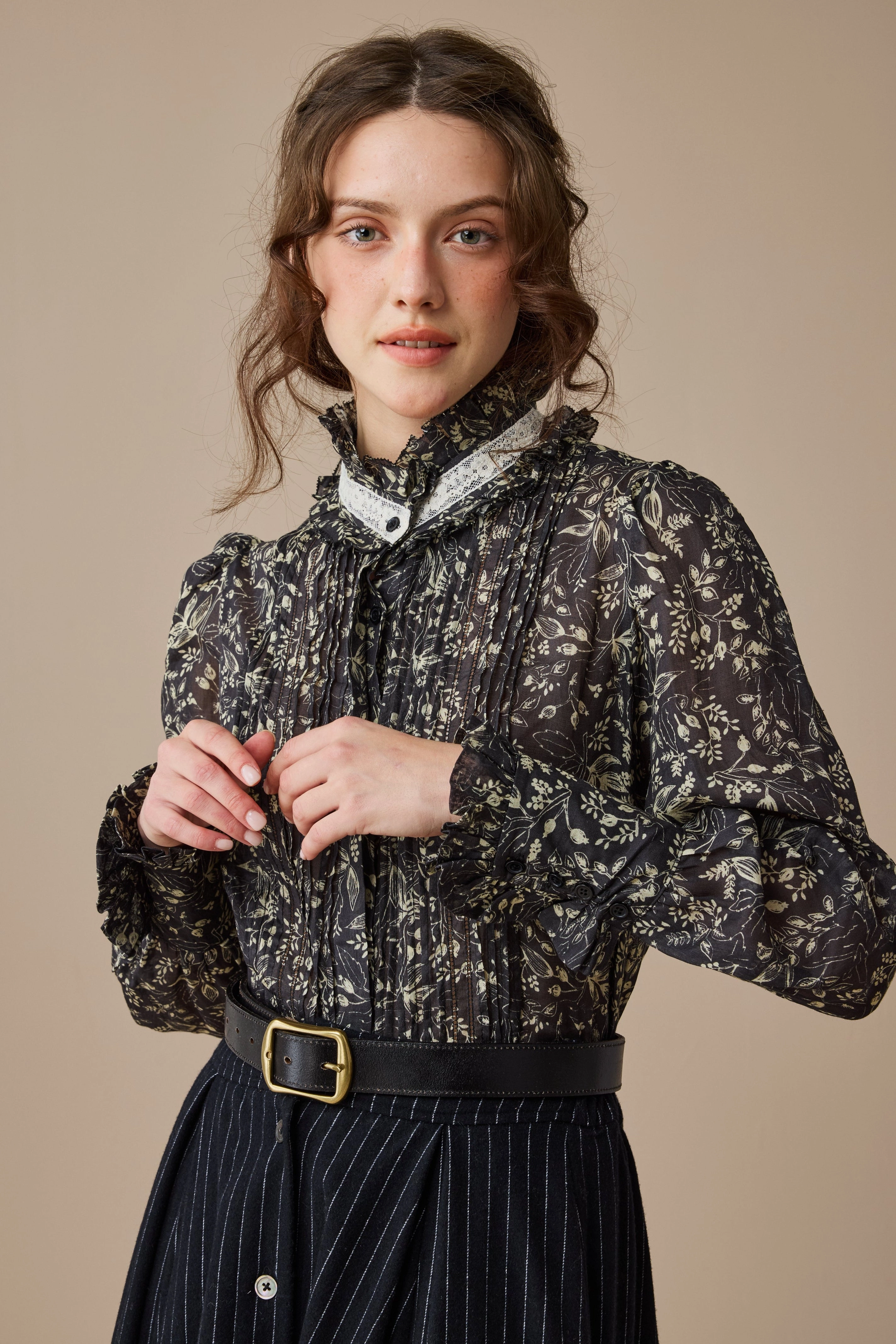 Street Ready Sharon 21 |pintucked luxury linen shirt blouse