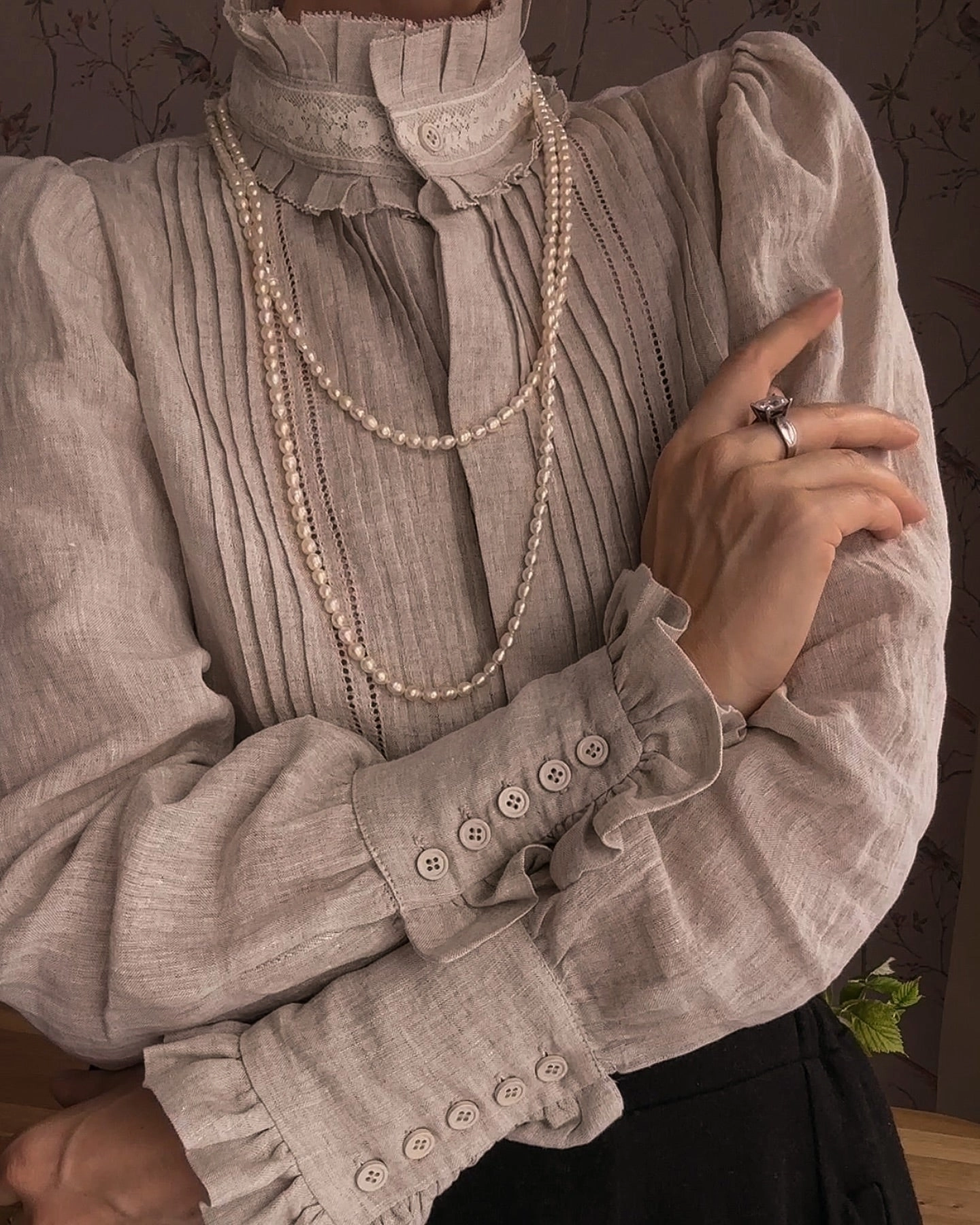 Sharon 21 |pintucked luxury linen shirt blouse Stay Simple