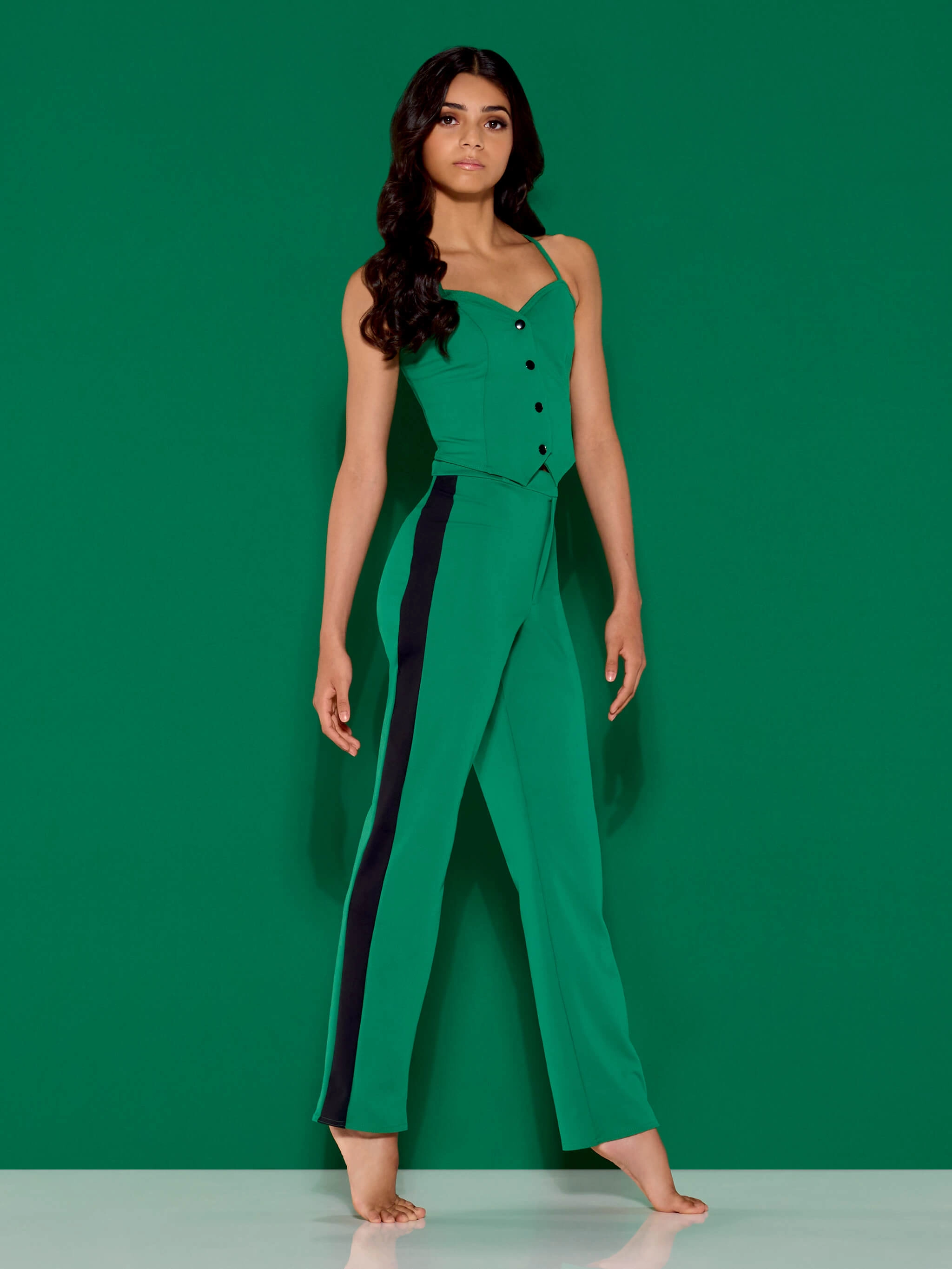 Walk The Line - Striped Pant Soft Material Garment Shaping Panels