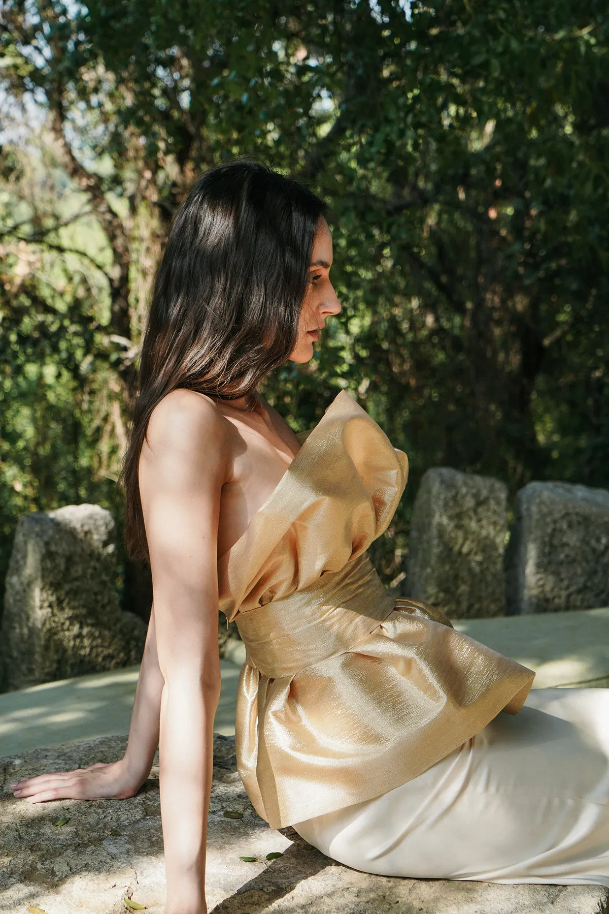 All Seasons Recycled Polyester Blend Shell Gold Bustier