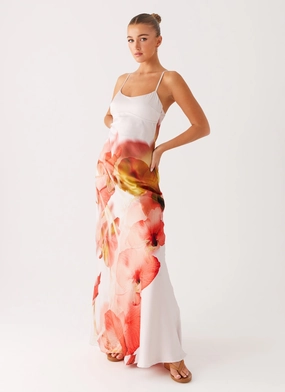 Layered Comfort Pacha Maxi Dress - Peach Rose