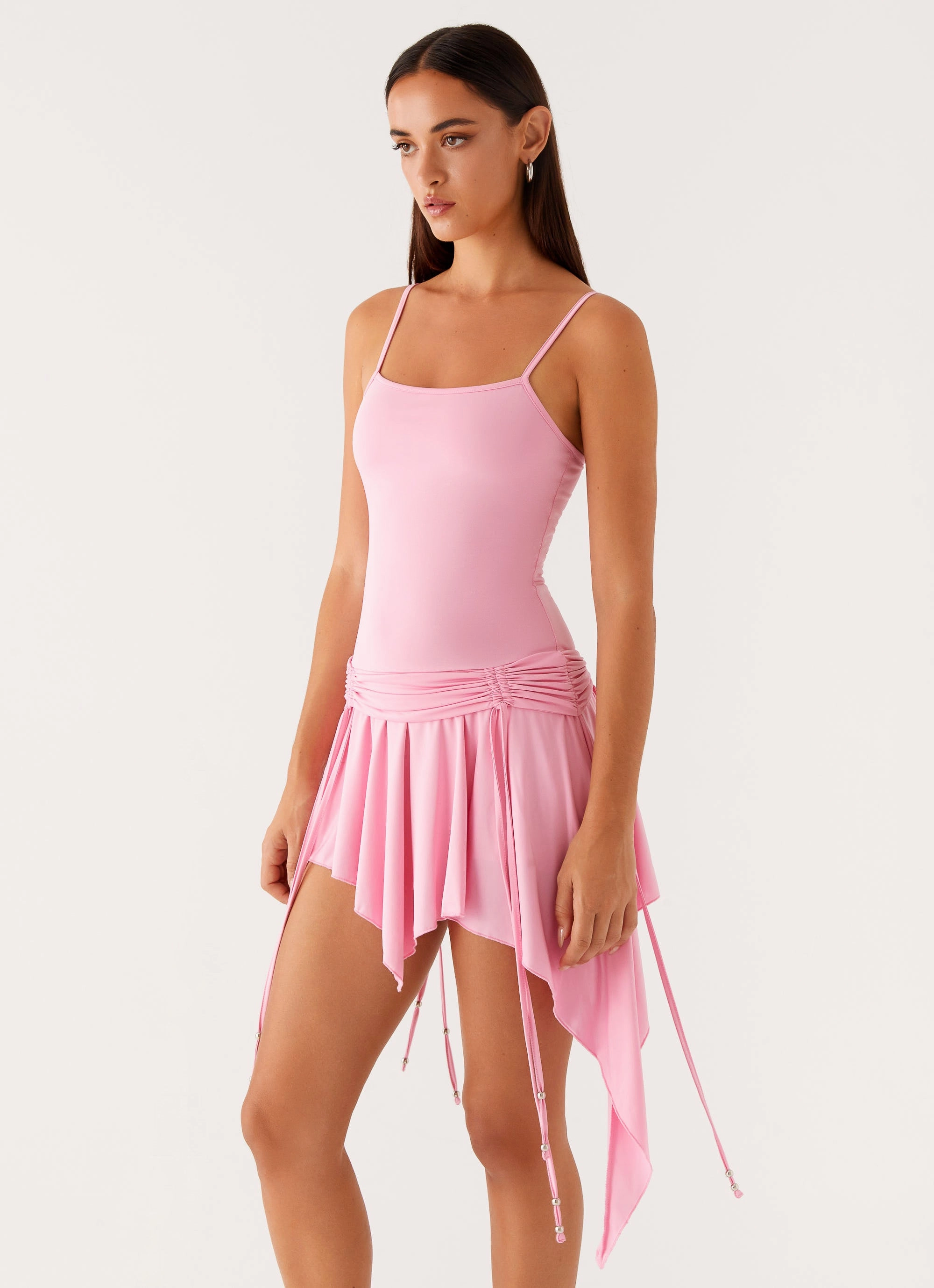 Lino Mini Dress - Baby Pink Grab Quick