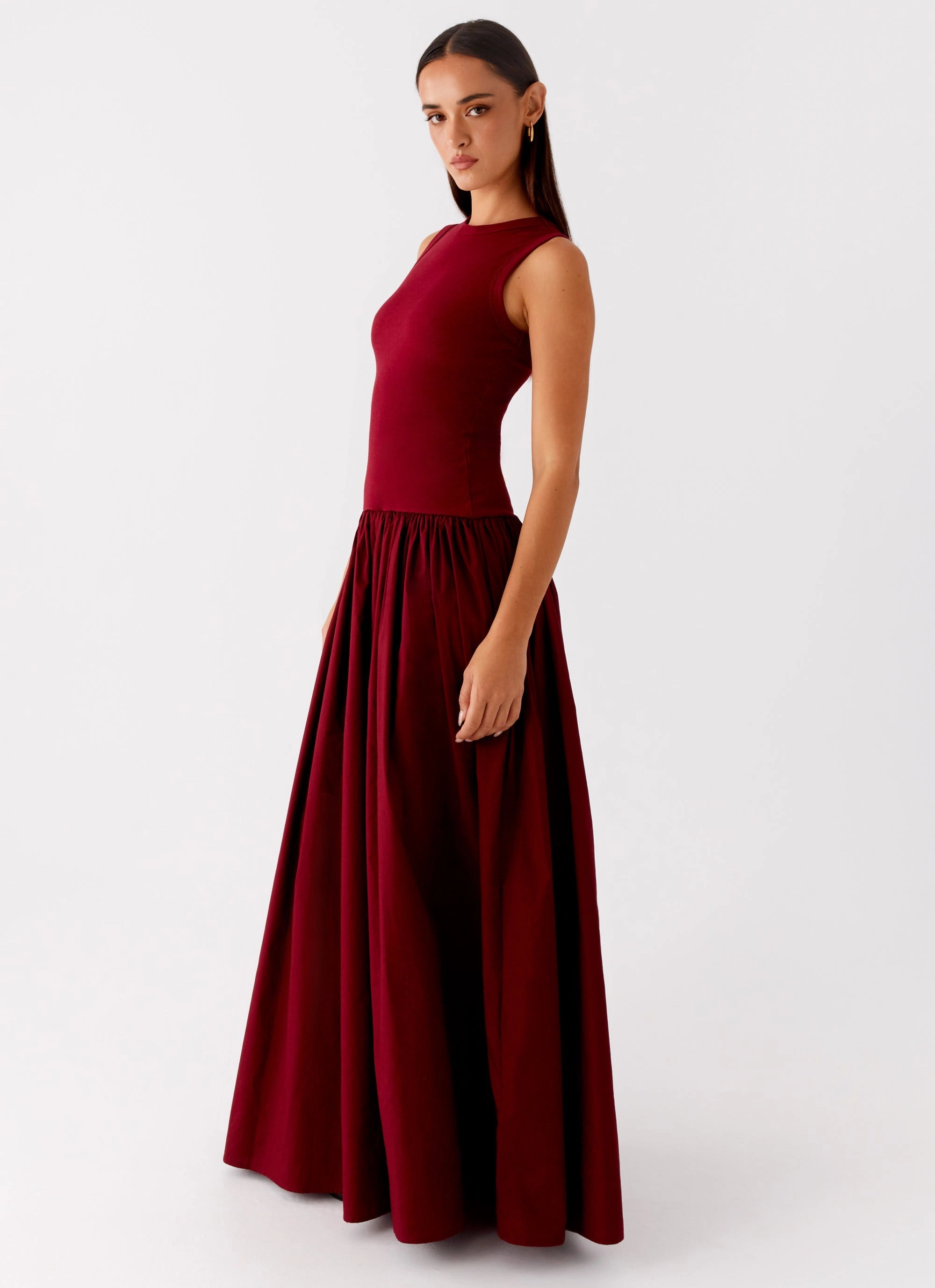 Shivani Maxi Dress - Maroon spring fresh Casual Chic
