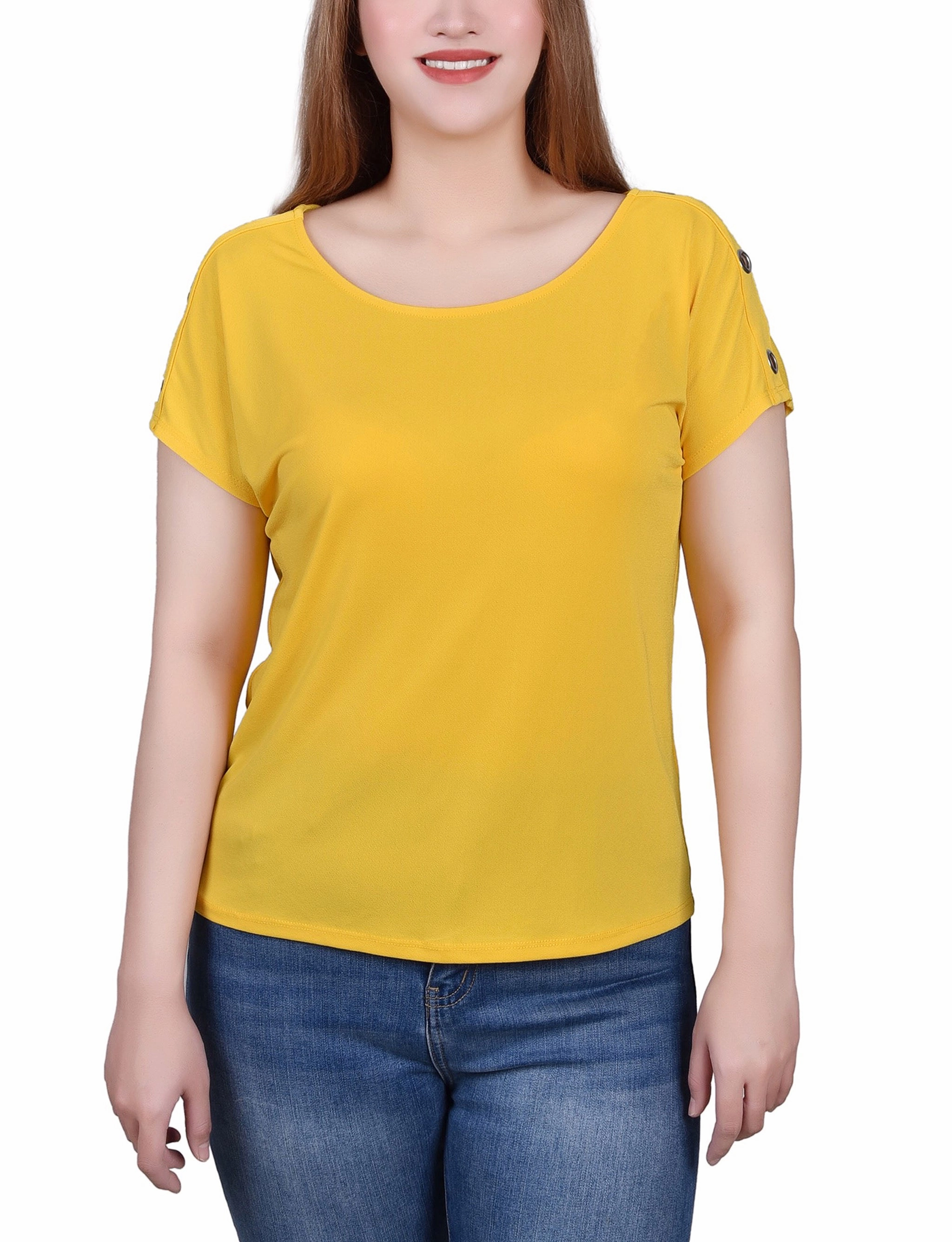 Short Sleeve Extended Sleeve Tunic Top CrossGrain Fabric