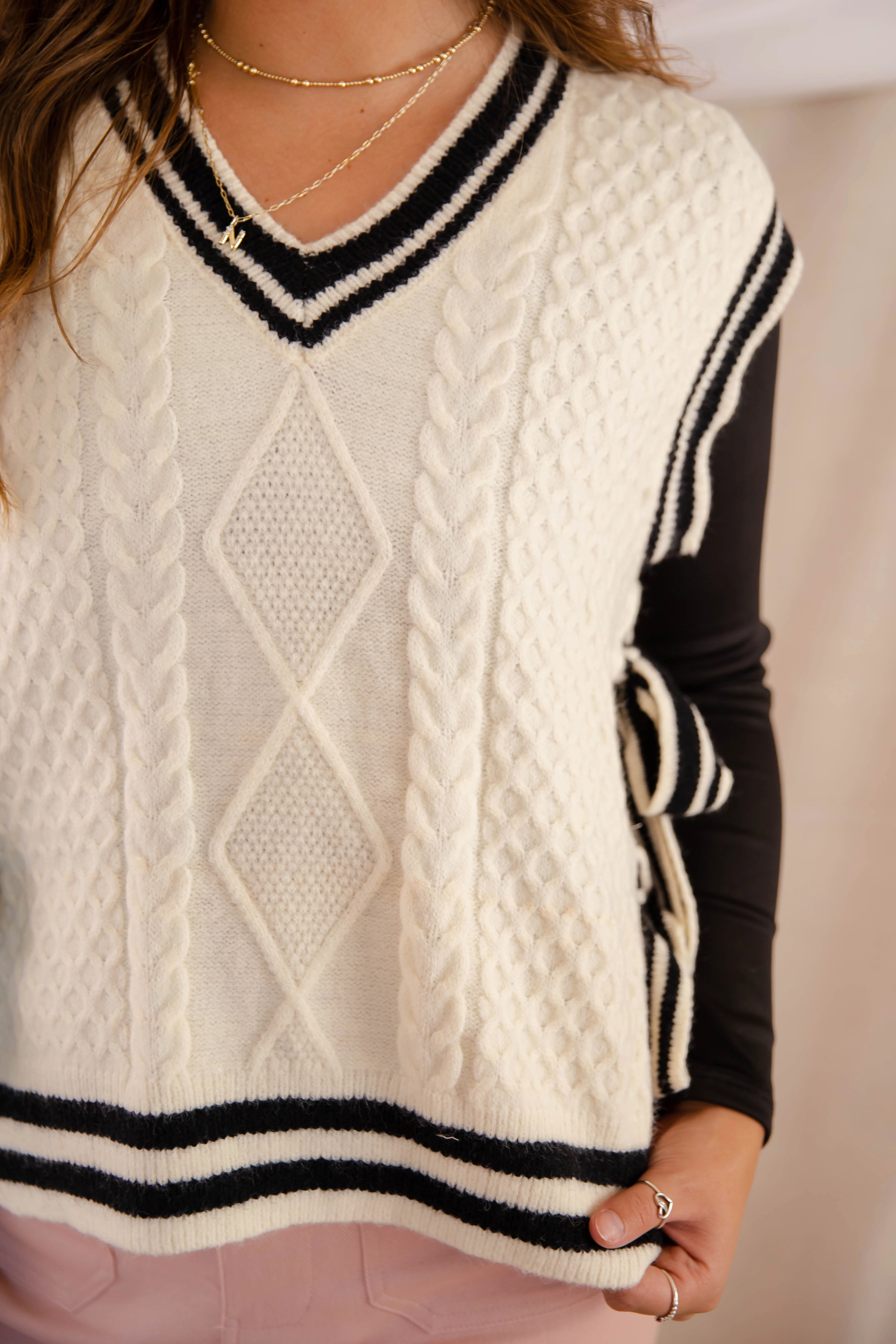 Truth Or Dare Sweater Vest-Black standard fit LongSleeve