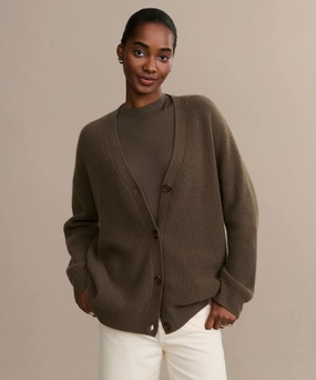 Cashmere Cocoon Cardigan Simple Casual Style Lightweight Jersey Material