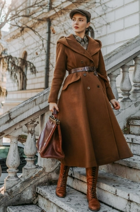 Trista 24 | 100% twill wool hooded coat Non Restrictive Cuff Light Reflective Trims