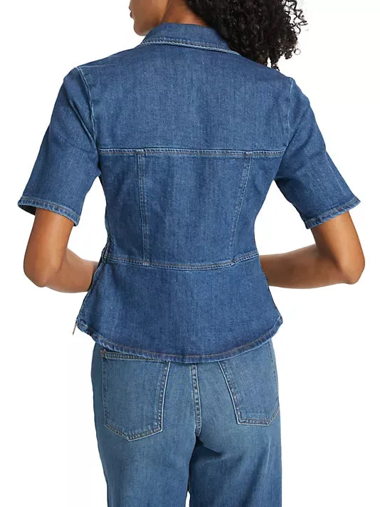 SIMKHAI Carole Bustier Top Ribbed Knit Fabric RibbedCuff