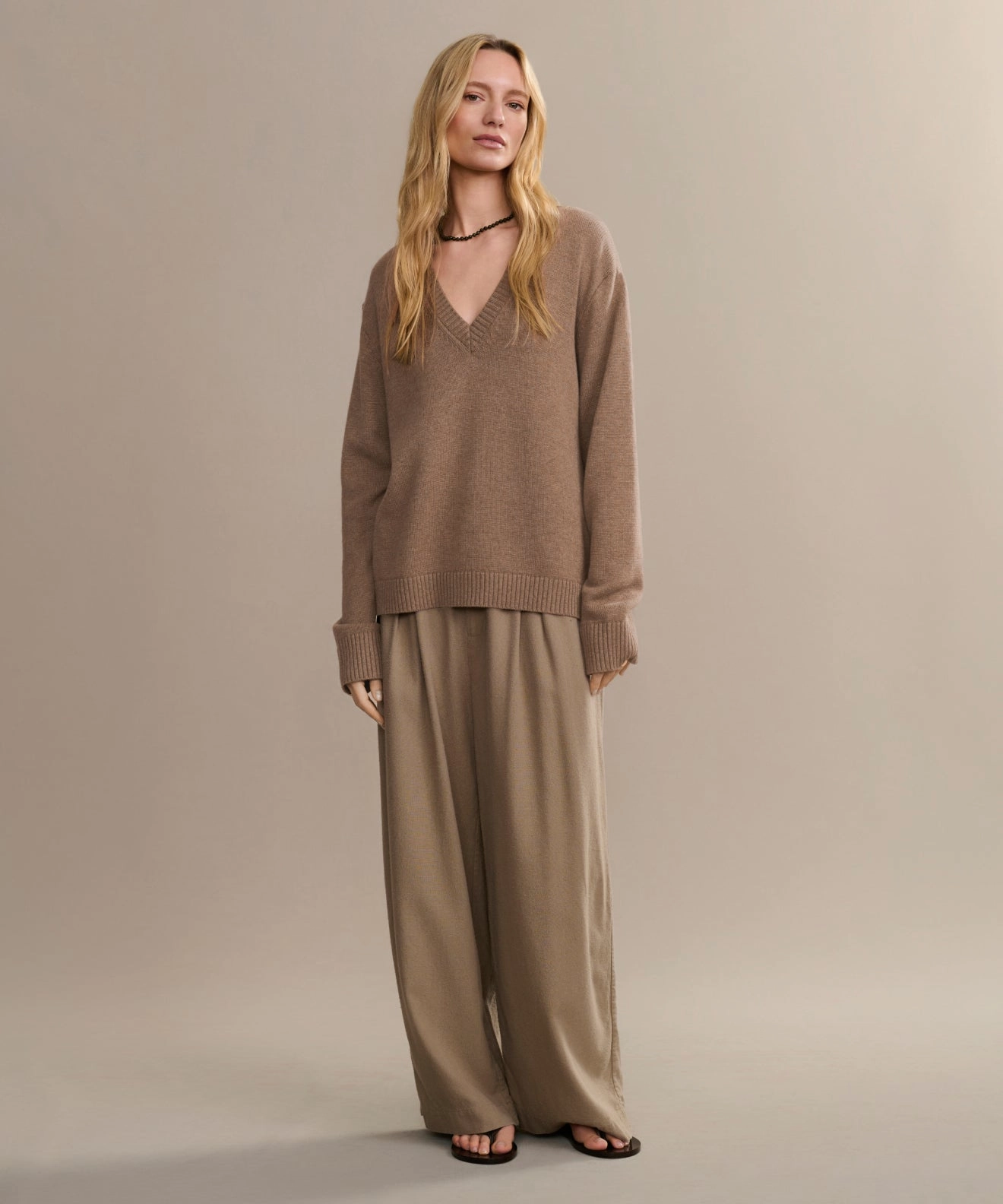 Layered Knit Cozy Finish Simone V-Neck