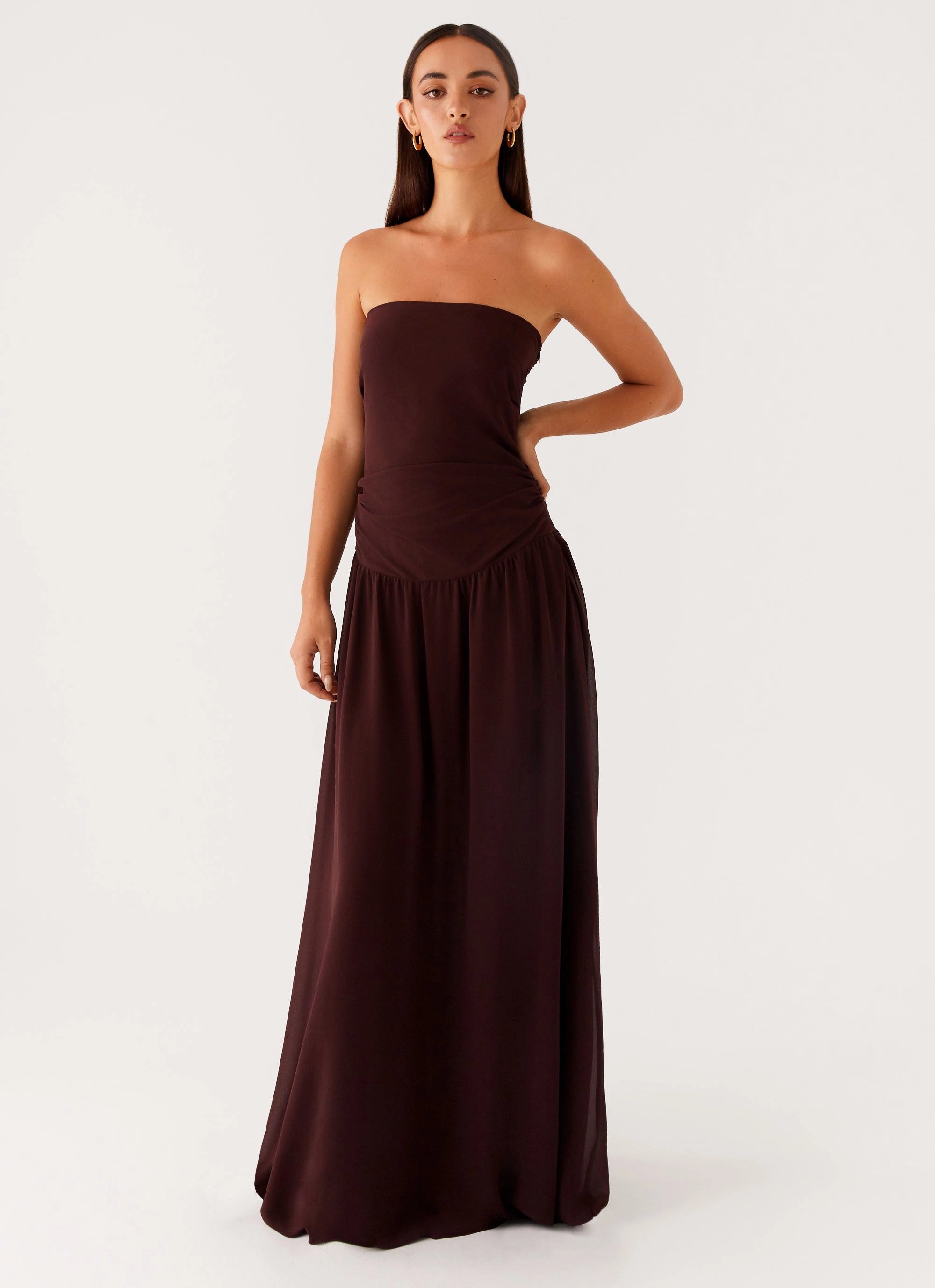 Covia Strapless Maxi Dress - Dark Chocolate Timeless Energy