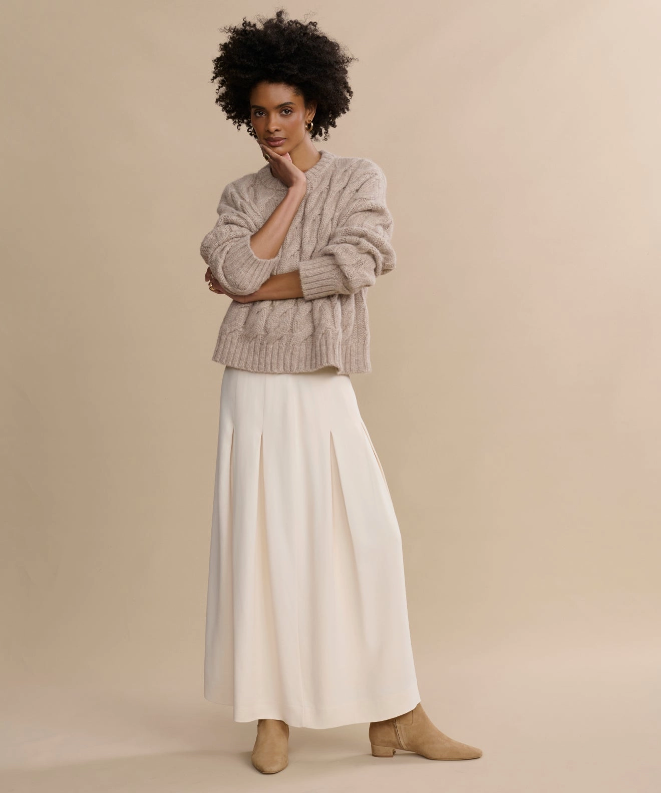 Cable Serena Crewneck Quick Dry Knitwear OdorResistant