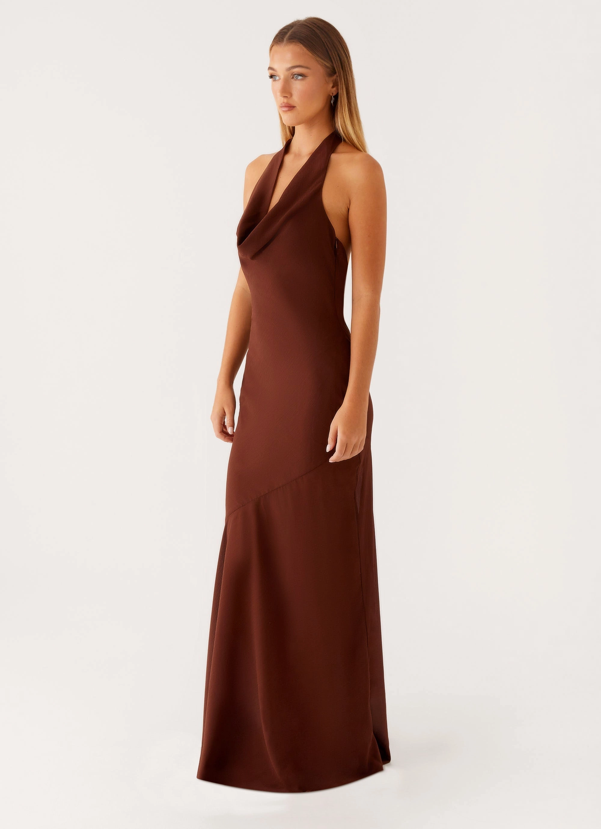 Sullivan Maxi Dress - Chocolate Bodycon Fit Textured Layers