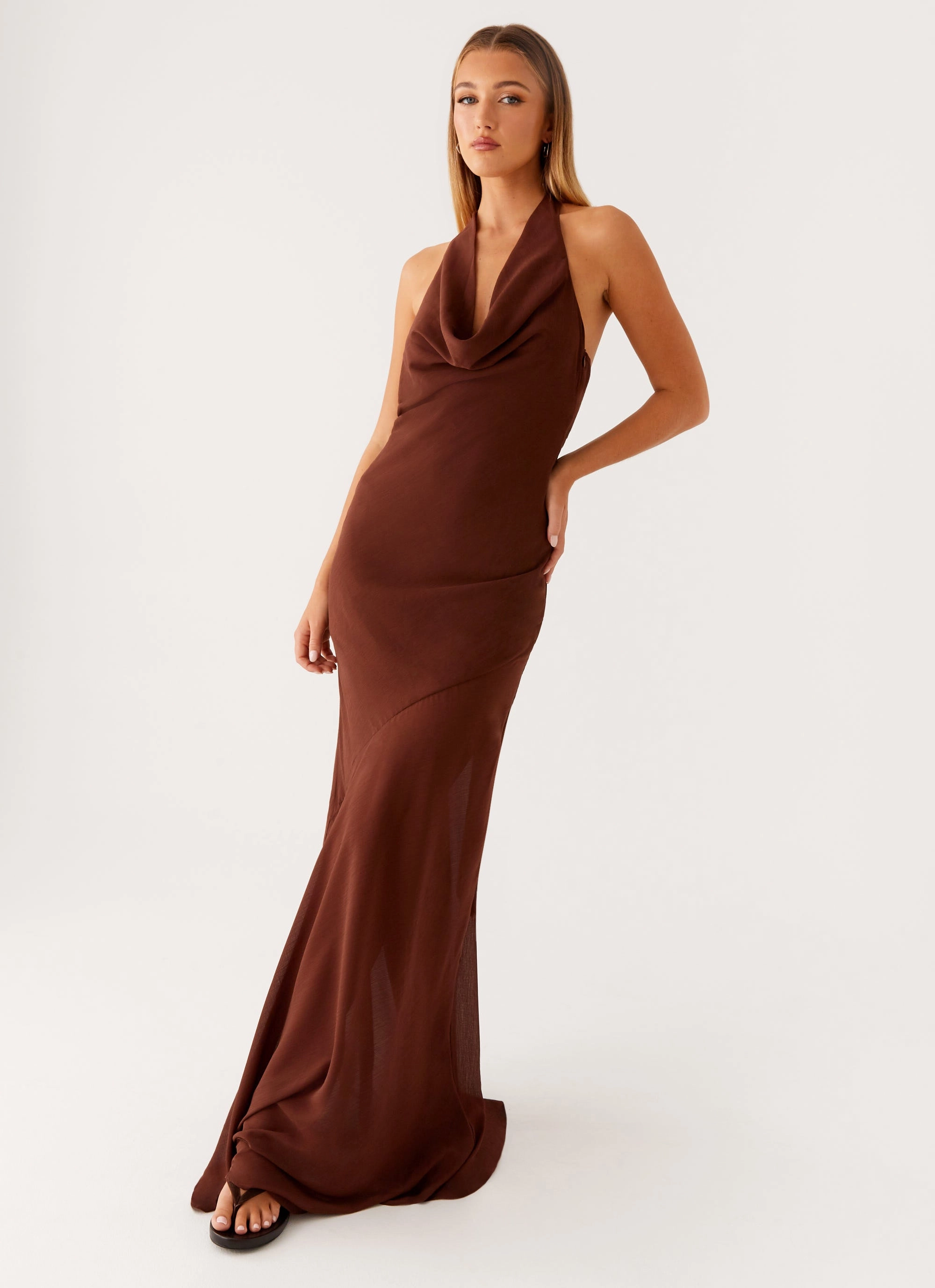 Bride Friend Feminine Touch Sullivan Maxi Dress - Chocolate