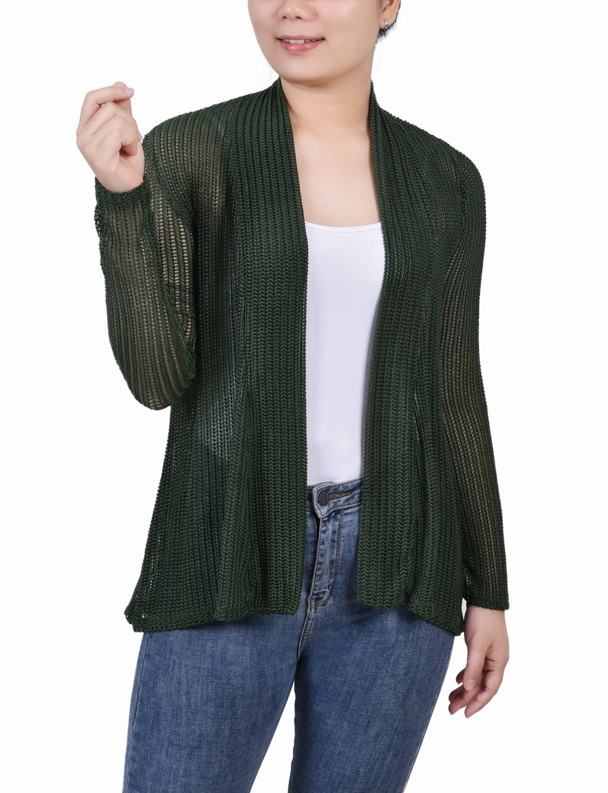 Low Impact Manufacturing Open Knit Cardigan