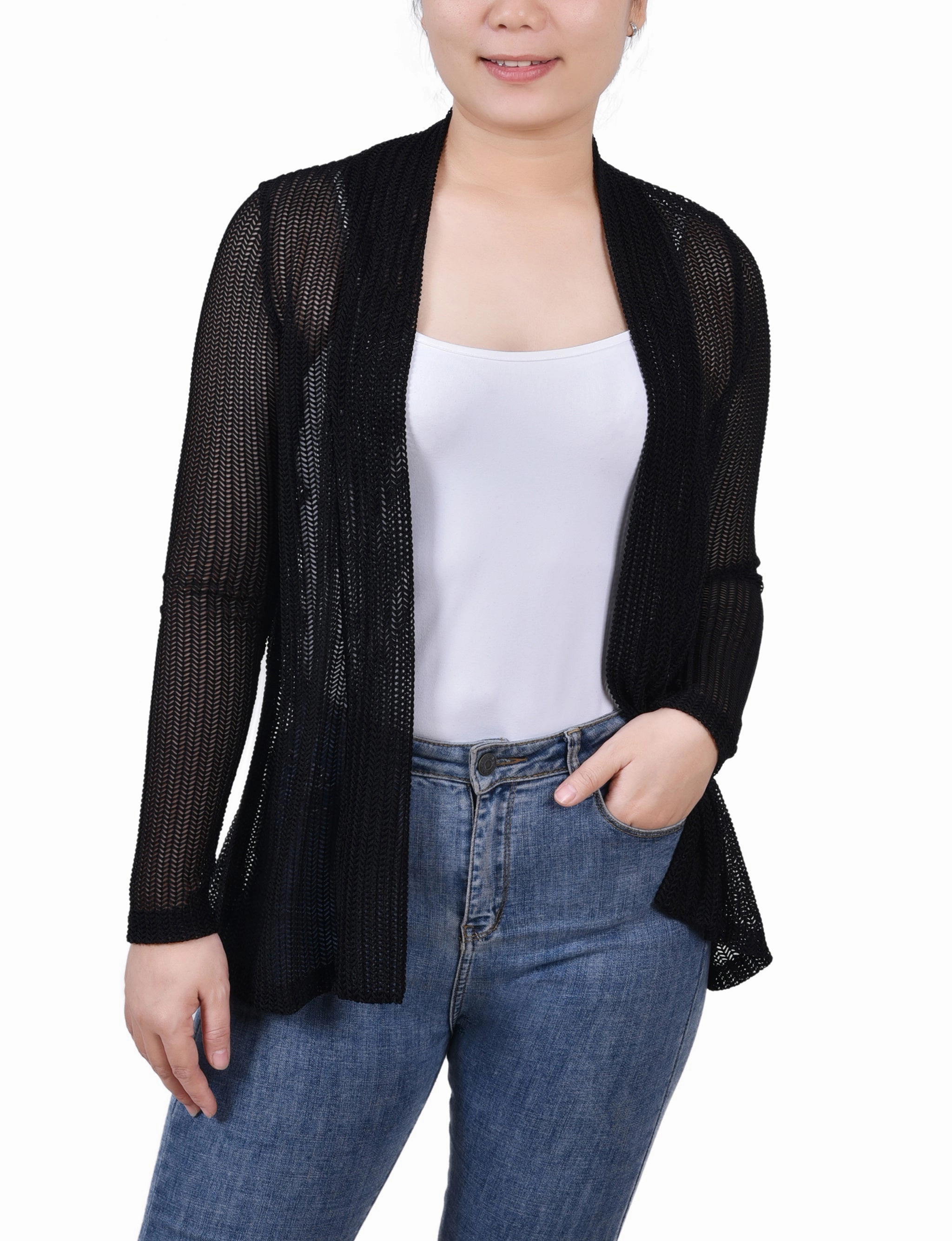 Open Knit Cardigan PolyesterBlend AthleisureReady