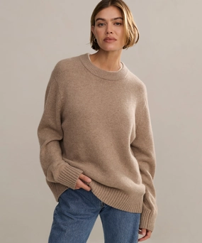 Cashmere Oversized Crewneck Street Ready Flexible Waistband