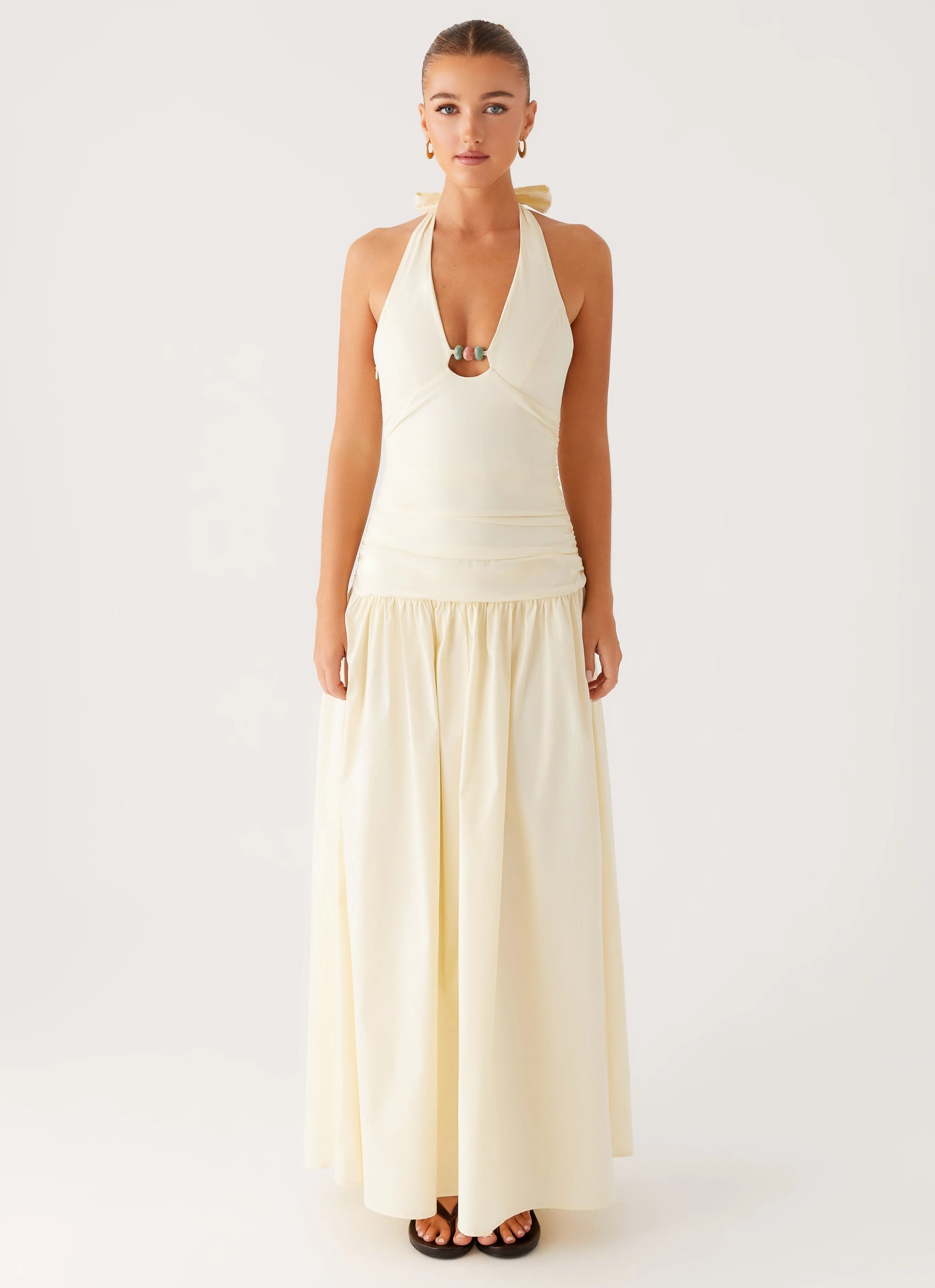 Picture Perfect Spring Garden Val Maxi Dress - Lemon