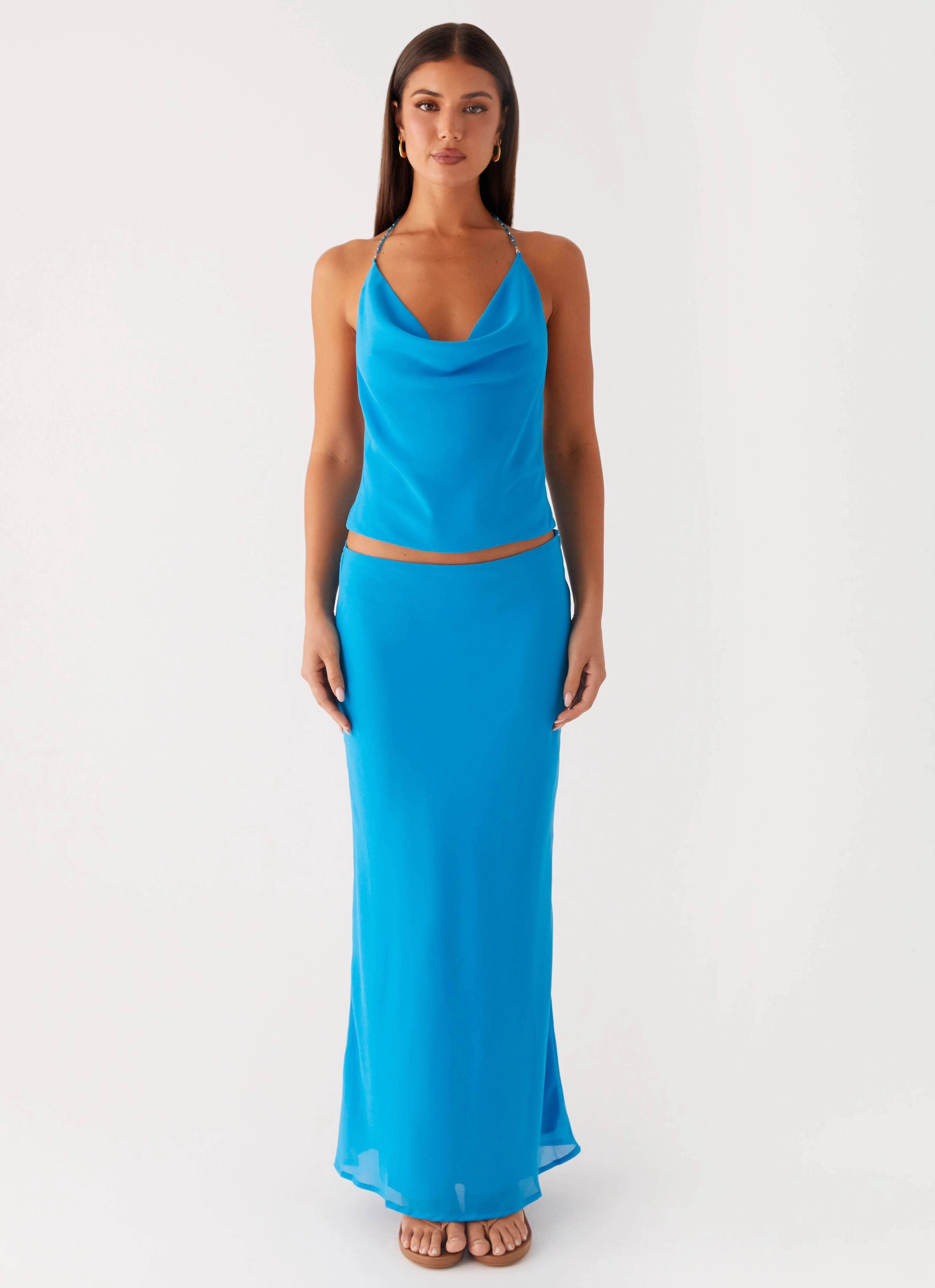 Light Fabric Another Life Halter Top - Turquoise