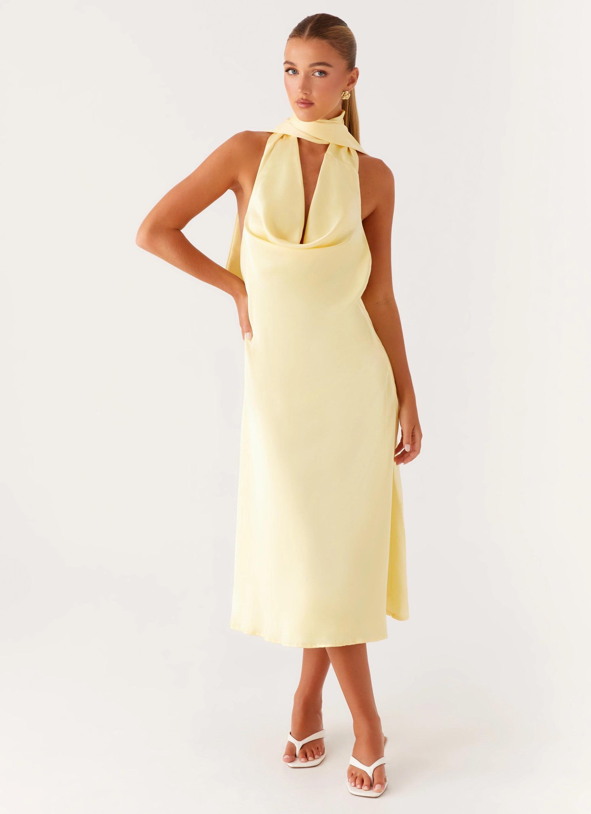 Sonny Midi Dress - Yellow Understated Glam