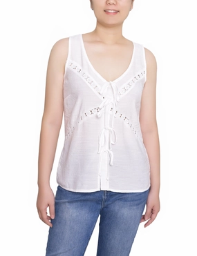Sleeveless Tie Detail Blouse EasyCare Fabric