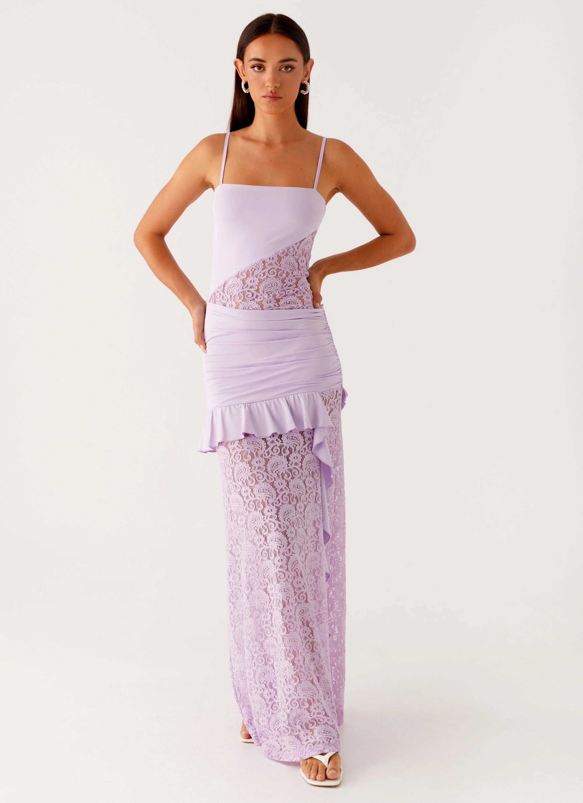 New Romance Maxi Dress - Lilac Smooth Layers Satin Touch