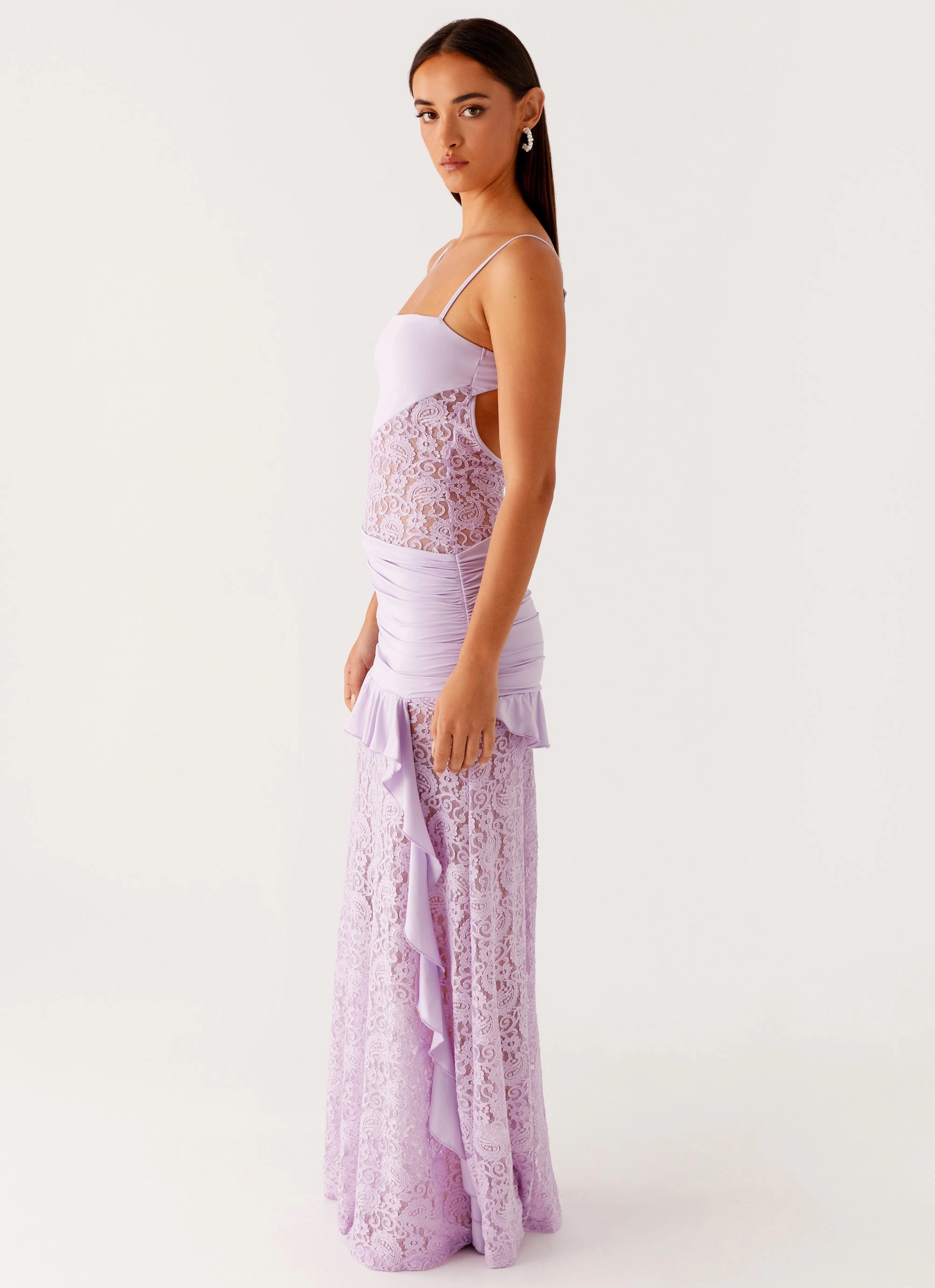 New Romance Maxi Dress - Lilac Fall Silhouette