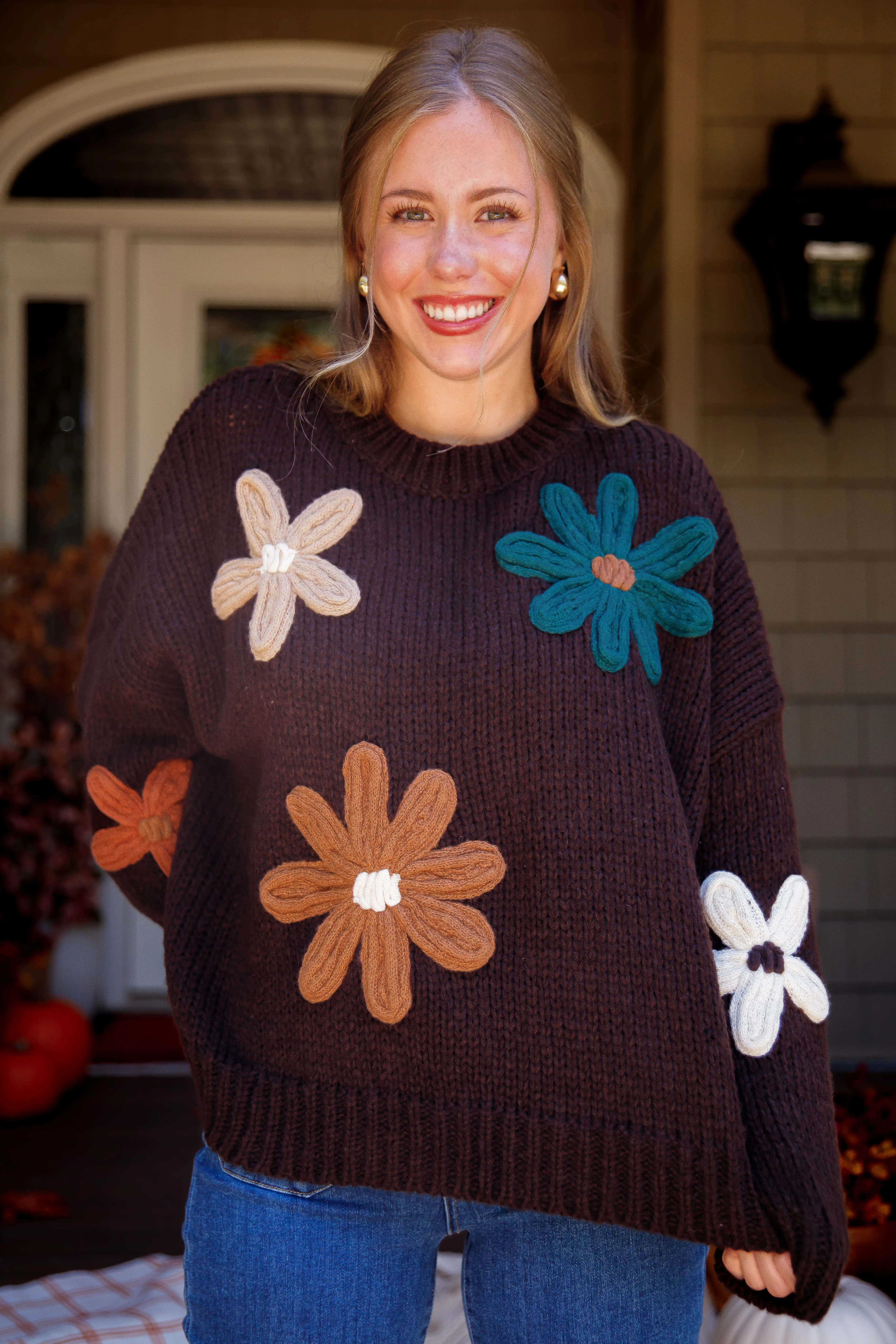 Thermal Insulation Core Adjustable Hem Cuff Growing Strong Sweater-Brown