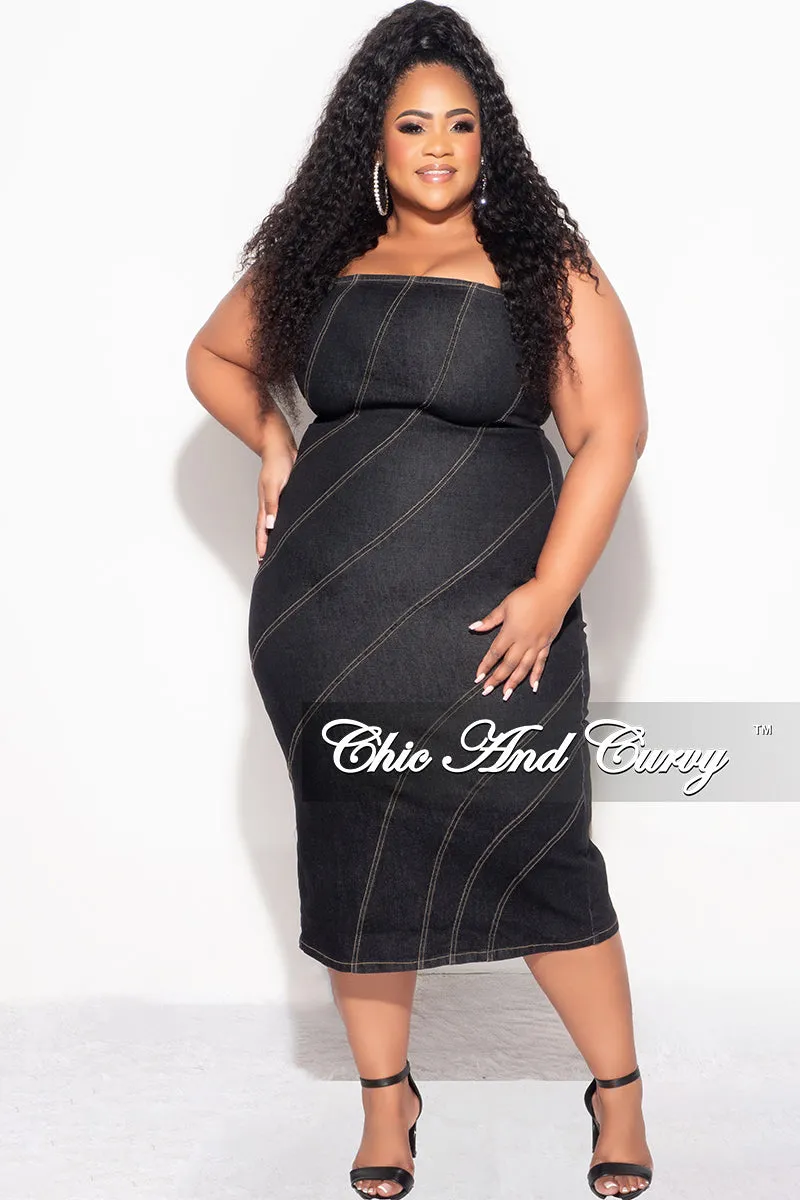 Final Sale Plus Size BodyCon Strapless Dress in Black Smooth Fit Lining