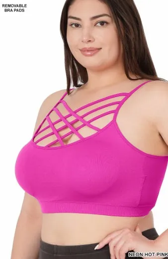 Final Sale Plus Size Bralette in Pink Durable Fit