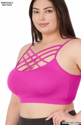 Sleek Look Final Sale Plus Size Bralette in Pink