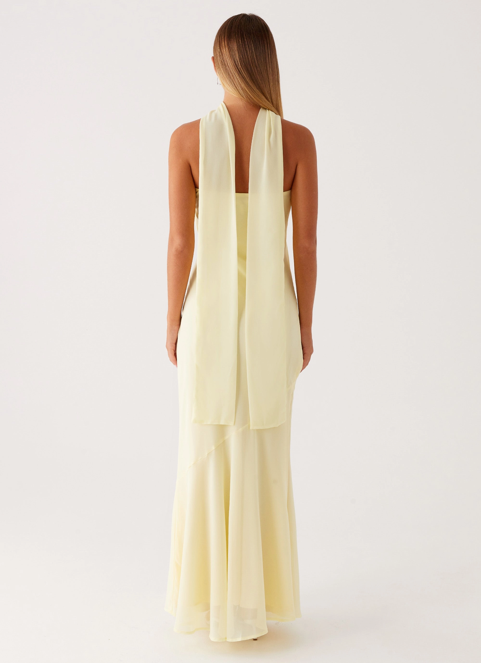 Material Innovation Wool blend Smart Look Under The Pagoda Maxi Dress - Yellow