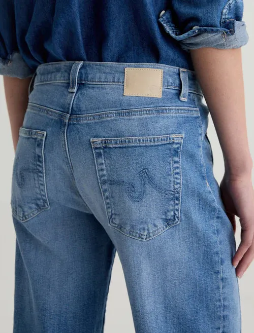 Saige Mid-rise Wide Leg Crop With Panel - Rosarito Flex Knit Waist Panel