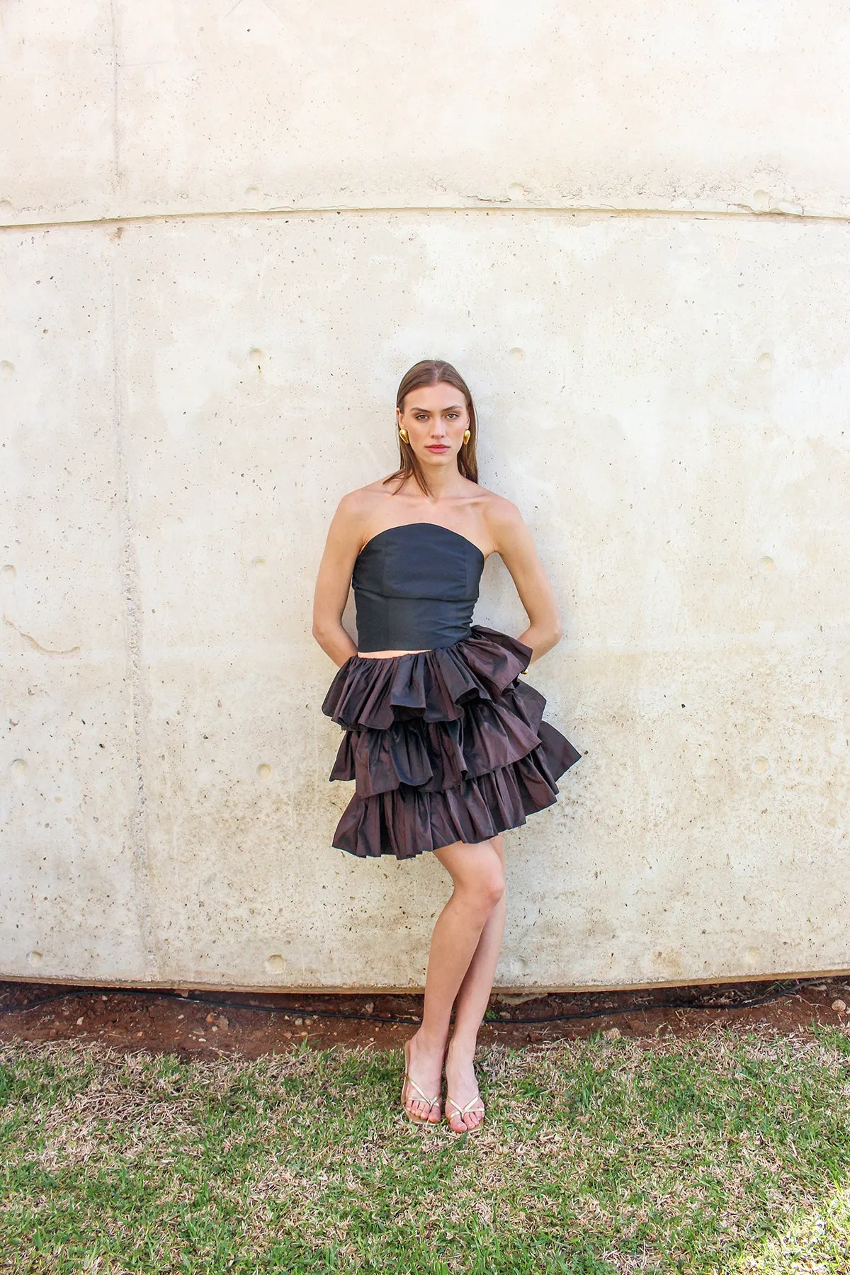 ReflectiveTrimDetails Chantilly Skirt