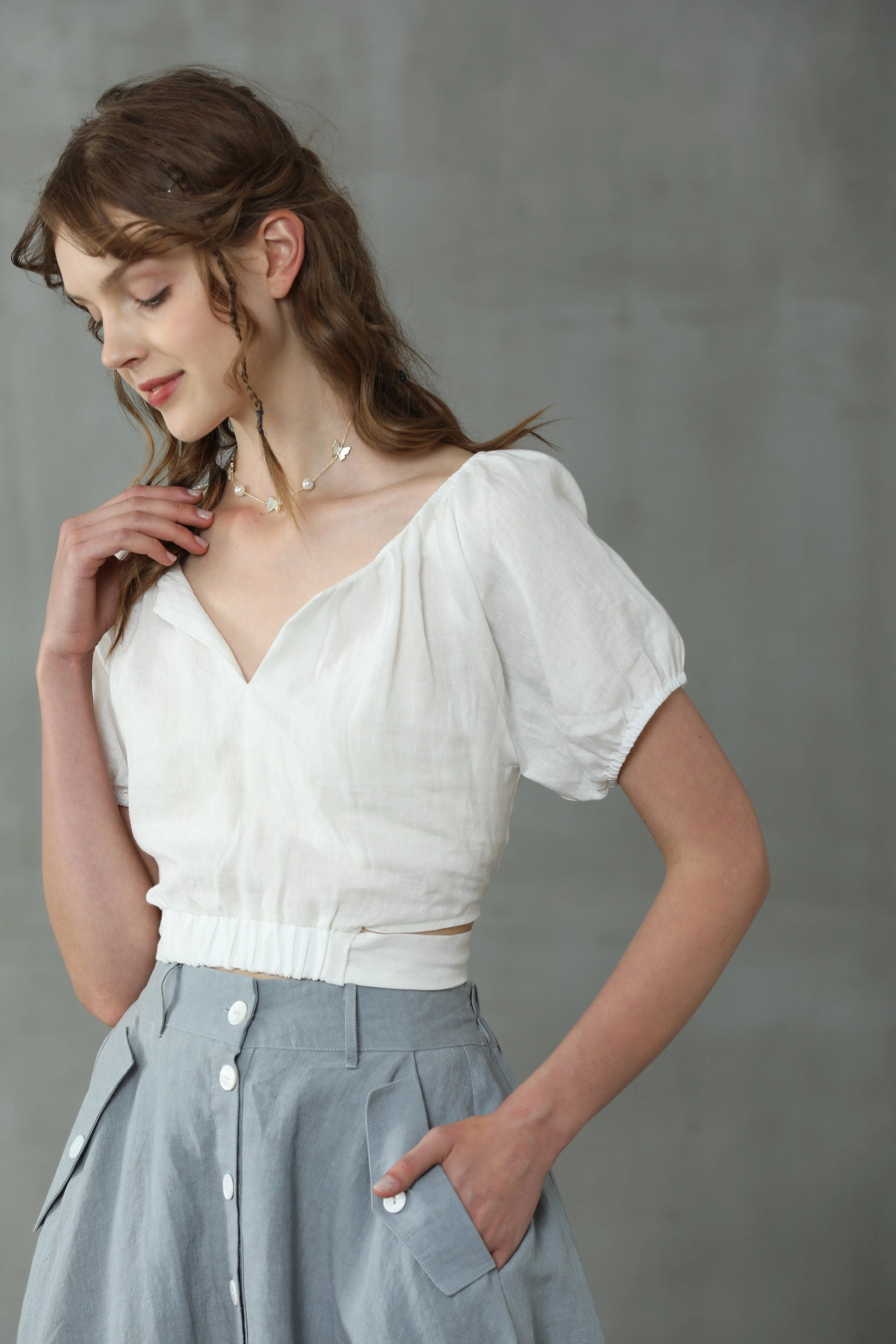 Quiet Style Ease 17 | White linen blouse