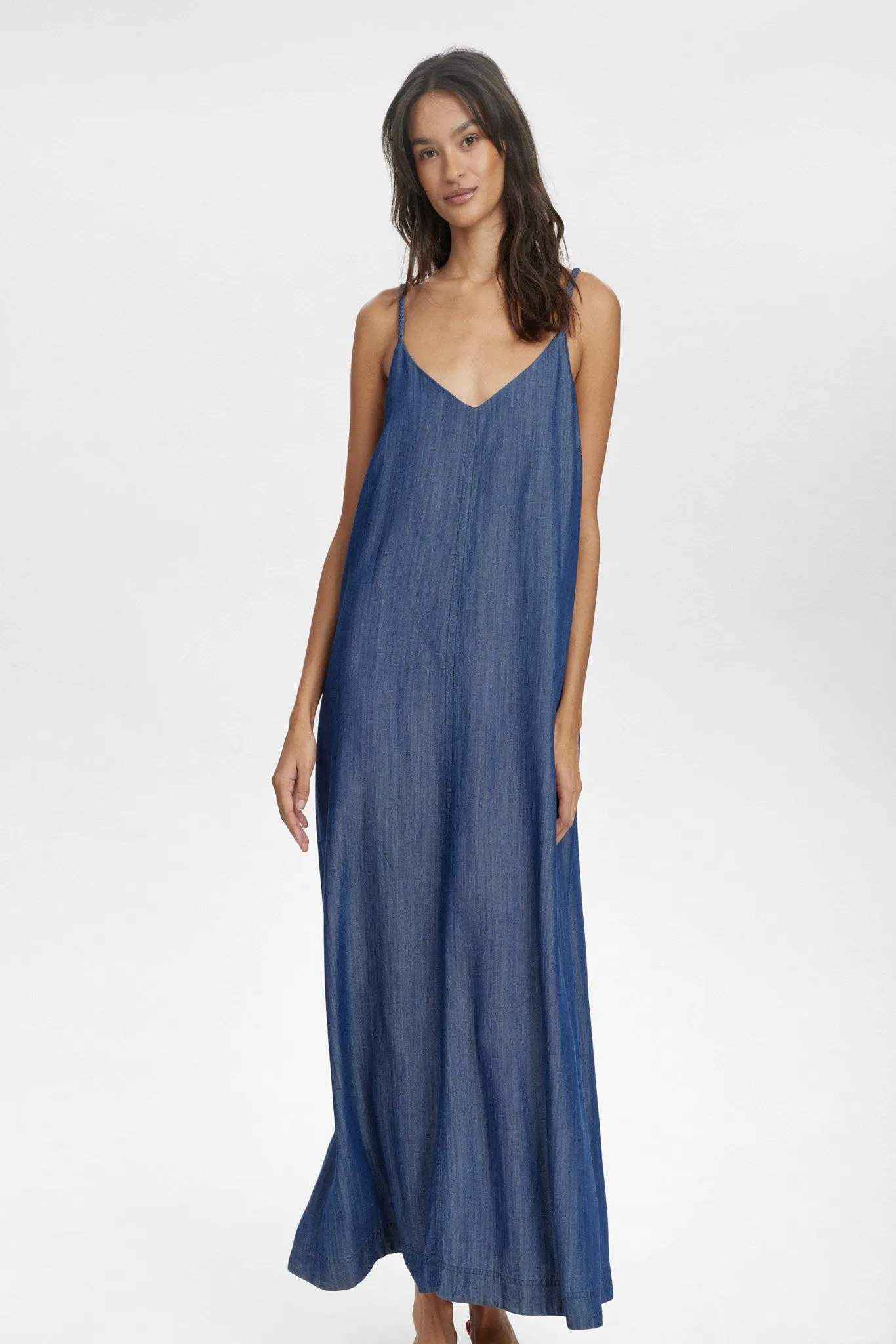 Layered Style Light Mood NUHERMIONE DRESS - Medium Blue Denim