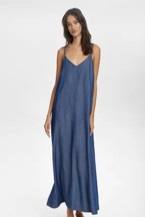 NUHERMIONE DRESS - Medium Blue Denim Soft Glide Everyday-Comfort