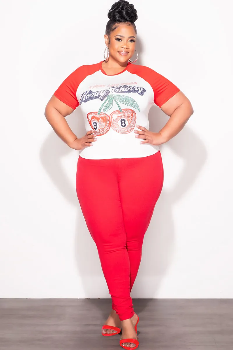 Final Sale Plus Size Jeans in Red (Jeans Only) Comfy Waistband