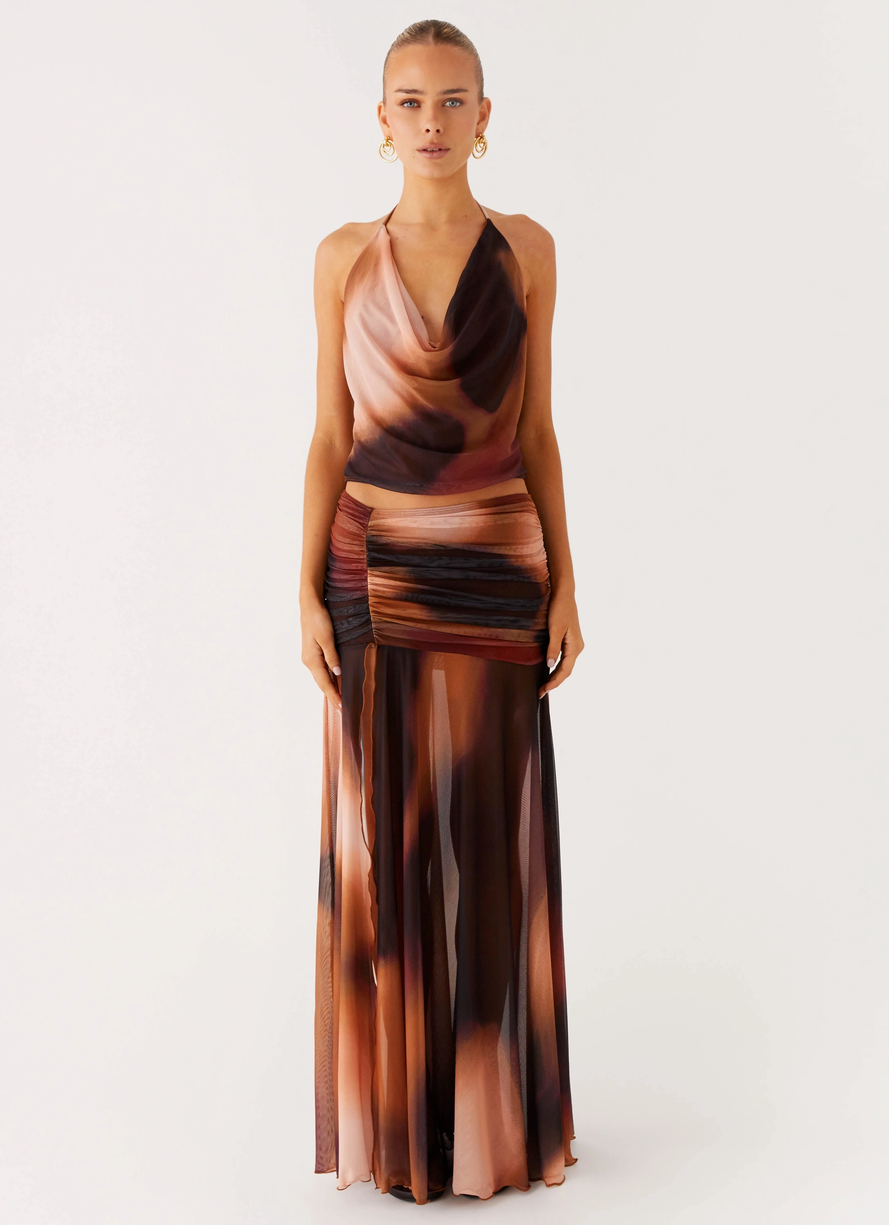 Stargazer Mesh Maxi Skirt - Black Gradient Refined Mood