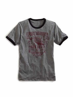 high-low hem Tin Haul Unisex Rompin Stompin Barn Dance Grey 100% Cotton S/S T-Shirt