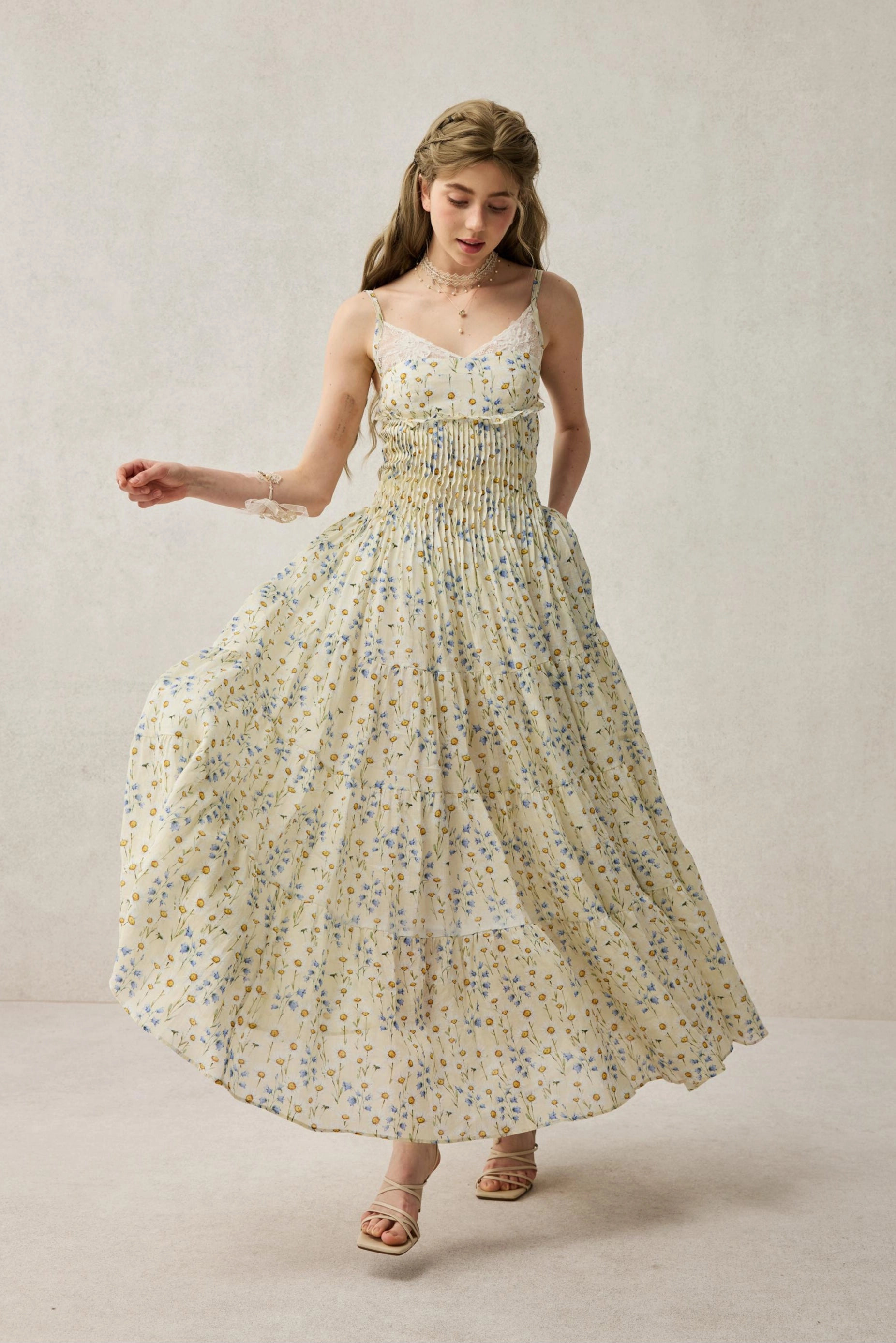 Daisy Veil 30 | Accordion Pleated Linen dress Layering Piece Chilly Weather